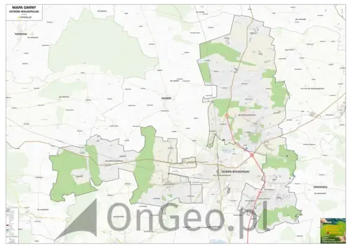 Mapa gminy Ostrów Wielkopolski